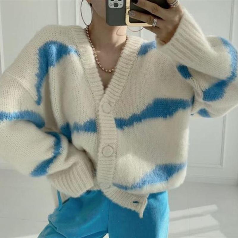 Women's Knits & Tees Thicken Elegant Cardigans Oversized Striped Vintage Knitwear Lady Tops 2021 Autumn Winter Sweater, White
Women's Knits & Tees Thicken Elegant Cardigans Oversized Striped Vintage Knitwear Lady Tops 2021 Autumn Winter Sweater, White