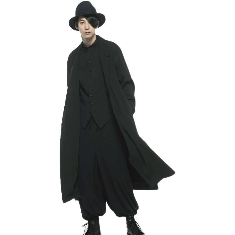 Men' Trench Coats Autumn/winter Stage Style Long Dark Coat With Adjustable Chamfered Buttonhole Blend, Black
Men' Trench Coats Autumn/winter Stage Style Long Dark Coat With Adjustable Chamfered Buttonhole Blend, Black