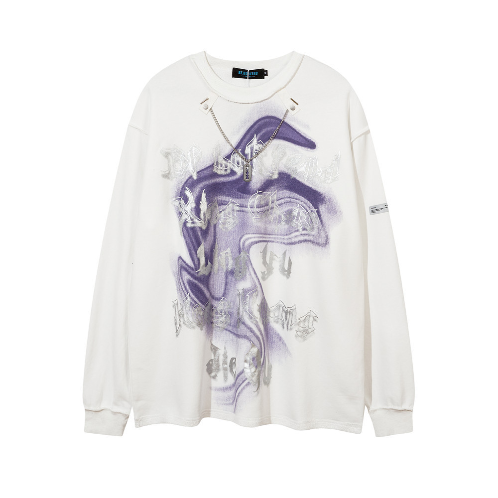 Sweatshirts Necklace decorative letter printed hoodless sweater mens fashion brand loose round neck long sleeve Pullover Hoodie, White
Sweatshirts Necklace decorative letter printed hoodless sweater mens fashion brand loose round neck long sleeve Pullover Hoodie, White
