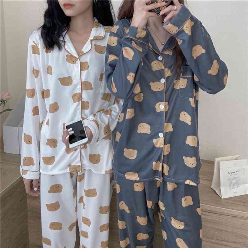 Women Home Wear Autumn Winter Long Sleeved Women Pajamas Set Long Pant Pyjamas Sets Cotton Leisure Sleepwear Set, Black;red
Women Home Wear Autumn Winter Long Sleeved Women Pajamas Set Long Pant Pyjamas Sets Cotton Leisure Sleepwear Set, Black;red