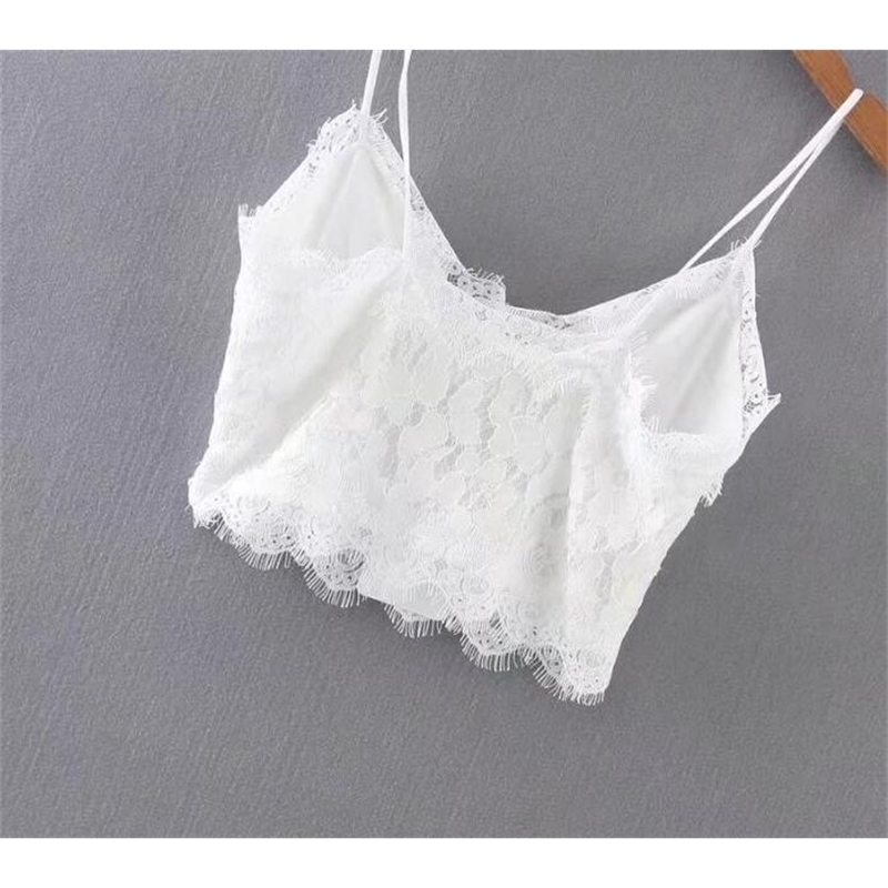 Toppies Women Mint Green Solid Color Lace Crop Tops V-Neck Sexy Strap Bra Camis 210326