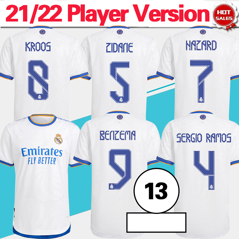 Player Champion Version Camiseta 2022 Real Madrid Soccer Jersey Home White BENZEMA HAZARD KROOS Adult Soccer Shirt 21/22 #20 VINI JR. #25 CAMAVINGA Football Uniform, Home no patch
Player Champion Version Camiseta 2022 Real Madrid Soccer Jersey Home White BENZEMA HAZARD KROOS Adult Soccer Shirt 21/22 #20 VINI JR. #25 CAMAVINGA Football Uniform, Home no patch