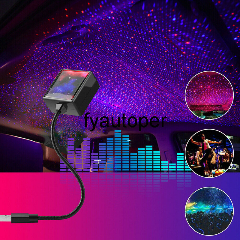 USB Entertainment Car Light Projector Interior Parts Atmosphere Starry Sky Lamp LED Star Night Light Bulb Car Accessories