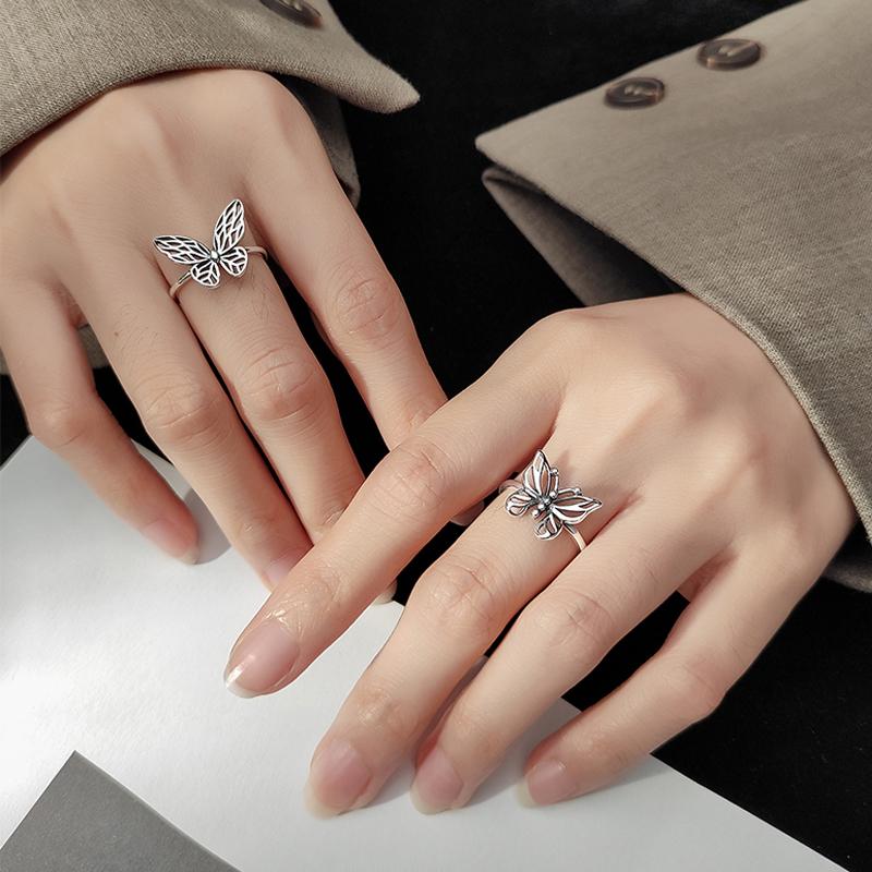 Cluster Rings Real 925 Sterling Silver Butterfly Open Vintage Hollow Adjustable For Women Girls Christmas Birthday Gifts
Cluster Rings Real 925 Sterling Silver Butterfly Open Vintage Hollow Adjustable For Women Girls Christmas Birthday Gifts