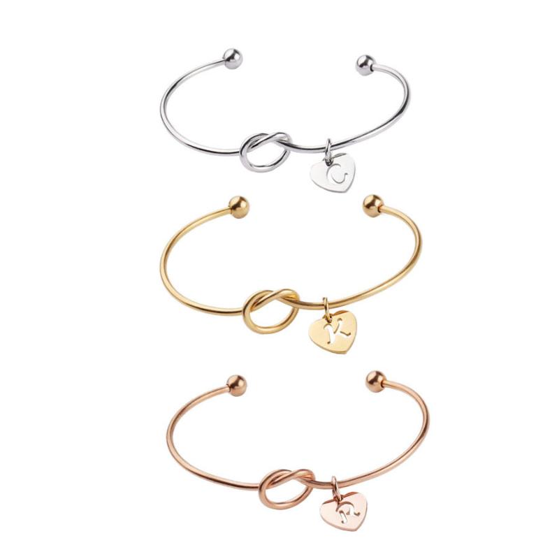 Charm Bracelets 2021 Women Stainless Steel Knot Bracelet Hollow Out Heart Letter Pendant Bangle Gold Rose Color For Female Jewelry
Charm Bracelets 2021 Women Stainless Steel Knot Bracelet Hollow Out Heart Letter Pendant Bangle Gold Rose Color For Female Jewelry