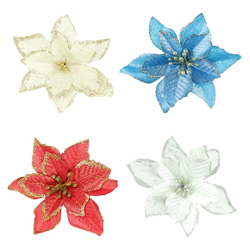 Christmas Decorations Artificial Flower Glitter Xmas Poinsettia Head For Tree Home Holiday Decoration
Christmas Decorations Artificial Flower Glitter Xmas Poinsettia Head For Tree Home Holiday Decoration