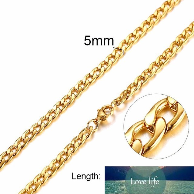 New Solid Necklace Figaro Chains Link Jewelry Men Choker Stainless Steel Male Female Accessories Fashion Design Drop Shipping Factory price expert des
