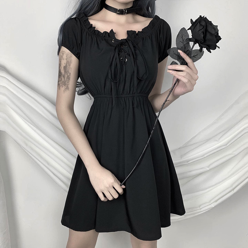 2021insgoth off shoulder black dresses gothic harajuku high waist dress summer mini a-line solid black casual dresses, Black;gray
2021insgoth off shoulder black dresses gothic harajuku high waist dress summer mini a-line solid black casual dresses, Black;gray