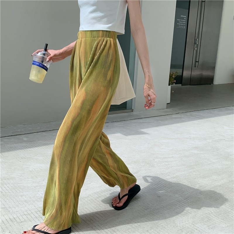 Summer Loose Casual Trousers For Women High Waist Maxi Wide Leg Pants Female Elegant Fashion Clothes 210520