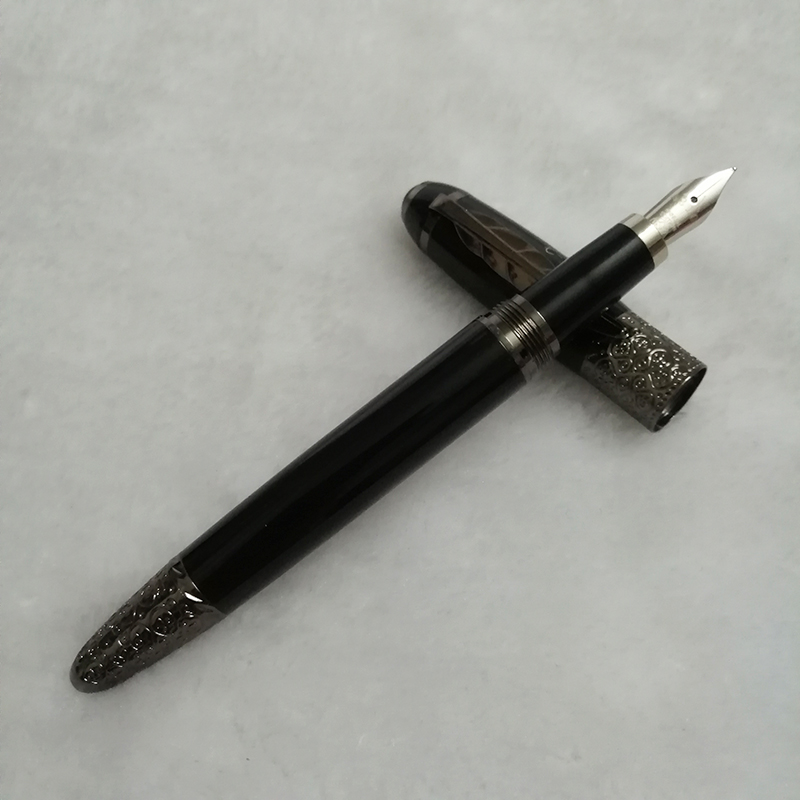 GIFTPEN Luxury pen Classic Leaf Clip Roller ball & Fountain Pens Black Dark Blue Top Metal Ink-Pen