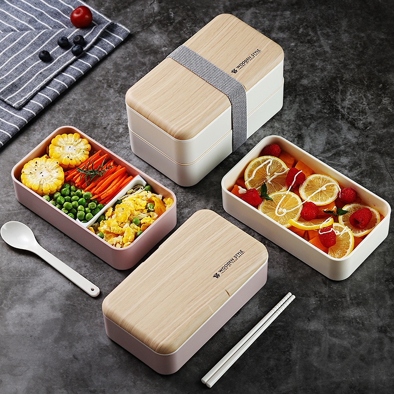 Double Layer Lunch Box 1200ml Wooden Feeling Salad Bento Boxes Microwave Portable Container For Workers Student YFAX3094, Lunch box with tableware
Double Layer Lunch Box 1200ml Wooden Feeling Salad Bento Boxes Microwave Portable Container For Workers Student YFAX3094, Lunch box with tableware