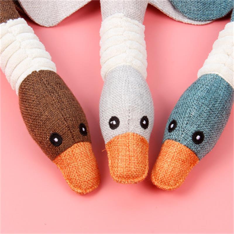 Lovely Cat Dog Toys Cat Puppy Pet Chew Toy Animals Squirrel Plush Cartoon Bite Linen Cloth Wild Goose Squeak Toy