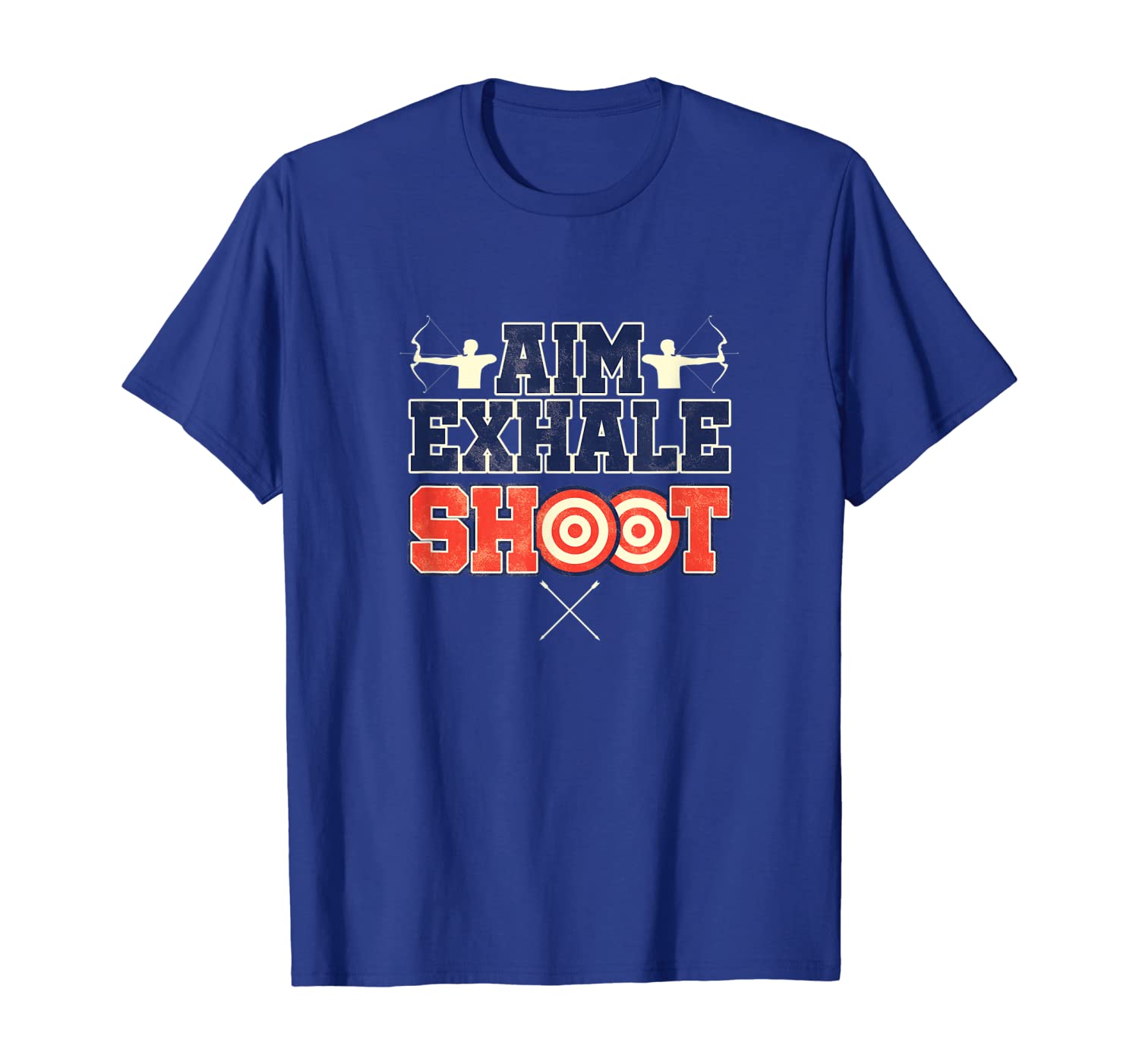 Archer Aim Exhale Shoot Bow And Arrow Archery T-Shirt, White;black