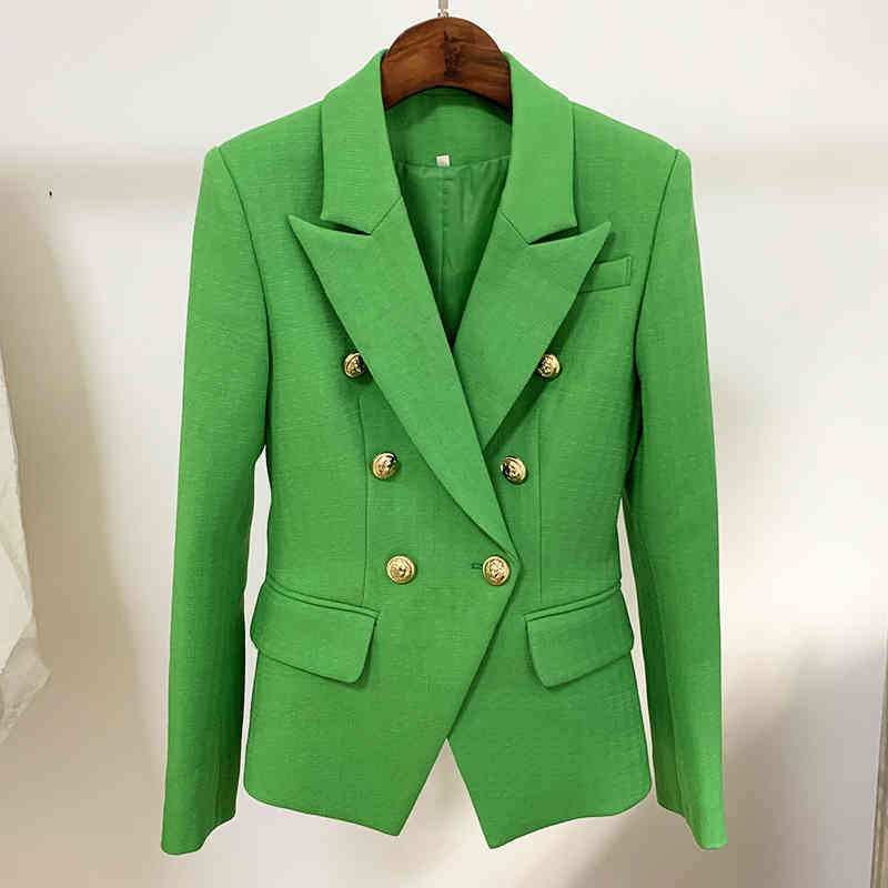 HIGH STREET Fashion Designer Blazer Women's Classic Lion Buttons Slim Fitting Textured Jacket 210521, Green
HIGH STREET Fashion Designer Blazer Women's Classic Lion Buttons Slim Fitting Textured Jacket 210521, Green