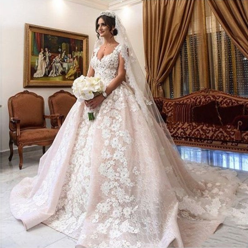 Modest Plus Size Sweetheart Neck Lace Beaded Wedding Growns Sleeveless Robe De Mariee Custom Made