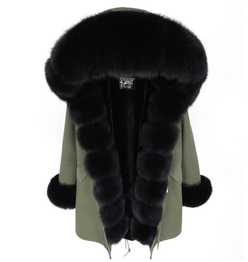 Winter Clothes Women Real Fur Collar Velvet Thickening Medium And Long Section Parker Women's Jacket Winter, Black
Winter Clothes Women Real Fur Collar Velvet Thickening Medium And Long Section Parker Women's Jacket Winter, Black