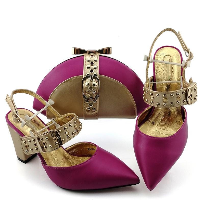 Dress Shoes Purple Women Match Handbag With Rivet Style African Pumps And Bag Set For Party MM1092,heel 9CM, Gold
Dress Shoes Purple Women Match Handbag With Rivet Style African Pumps And Bag Set For Party MM1092,heel 9CM, Gold