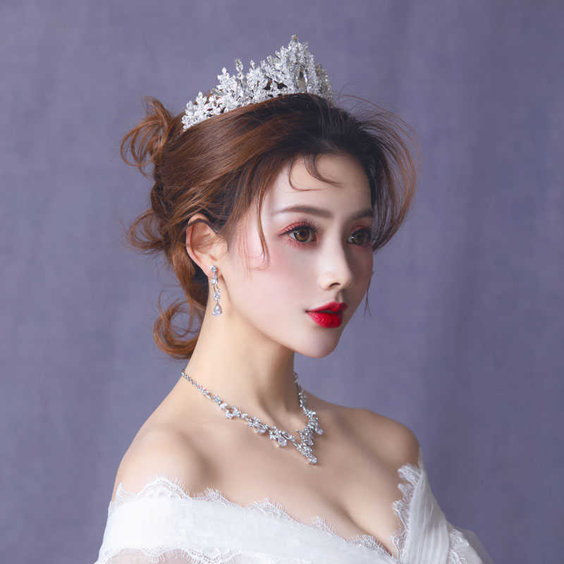 Wedding Crown Tiara Bridal Headpiece Hair Accessories Bride Princess Tiaras and s Crystal Headband 210707
