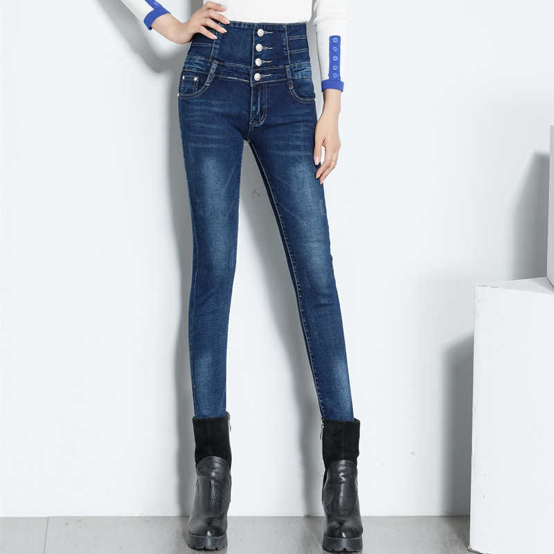 Womens skinny Jeans High Waist Fashion Slim Denim Long Pencil Pants Woman Camisa Feminina Lady Fat Trousers plus size 36 210922