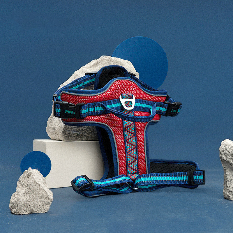 Dog's Harness Pet Chest Strap Outdoor Walking Reflective Adjustable Mesh Dog Chest Vest Printed French Bulldog Puppy Harness