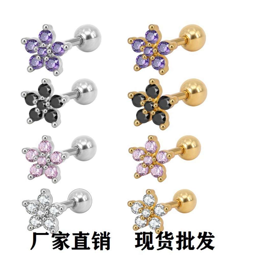earrings Korean women's titanium steel copper inlaid zircon small flower earrings simple fashion Earbone Stud Earrings, Golden
earrings Korean women's titanium steel copper inlaid zircon small flower earrings simple fashion Earbone Stud Earrings, Golden
