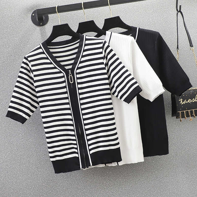 Vintage V-Neck Stripe short Sleeve Women Sweater Summer Short Knitted Cardigan Sweaters Womes England Style Tops 210604, White
Vintage V-Neck Stripe short Sleeve Women Sweater Summer Short Knitted Cardigan Sweaters Womes England Style Tops 210604, White