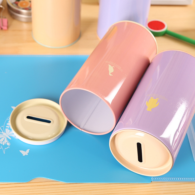 4PCS Animals Candy Color Piggy Bank Metal Money Box Cute Sundries Cans Storage Cans Gift for Kids Home Decor Money Box Supplies