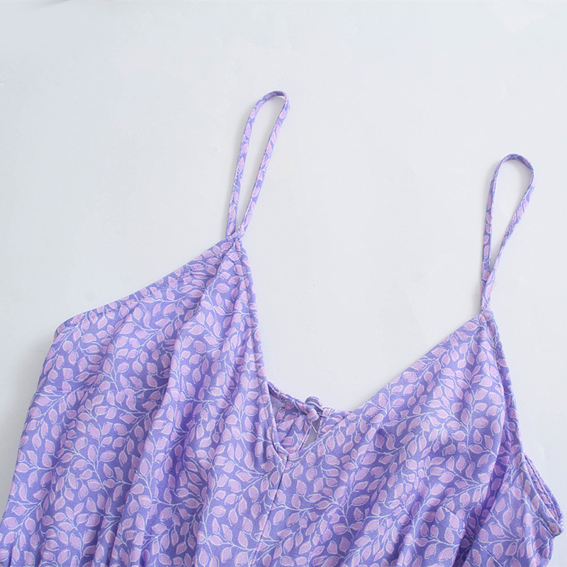 Sweet Women V Neck Folds Dress Summer Fashion Ladies Beach Style Female Printed Sling 210515