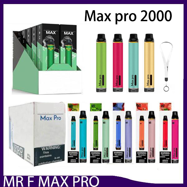 Max pro 2000 Disposable Device E Cigarette Kits Puffs 750mAh Vape Pen 3.5ml Vaporizer 16 Colors PK onee stick AIR BAR
Max pro 2000 Disposable Device E Cigarette Kits Puffs 750mAh Vape Pen 3.5ml Vaporizer 16 Colors PK onee stick AIR BAR