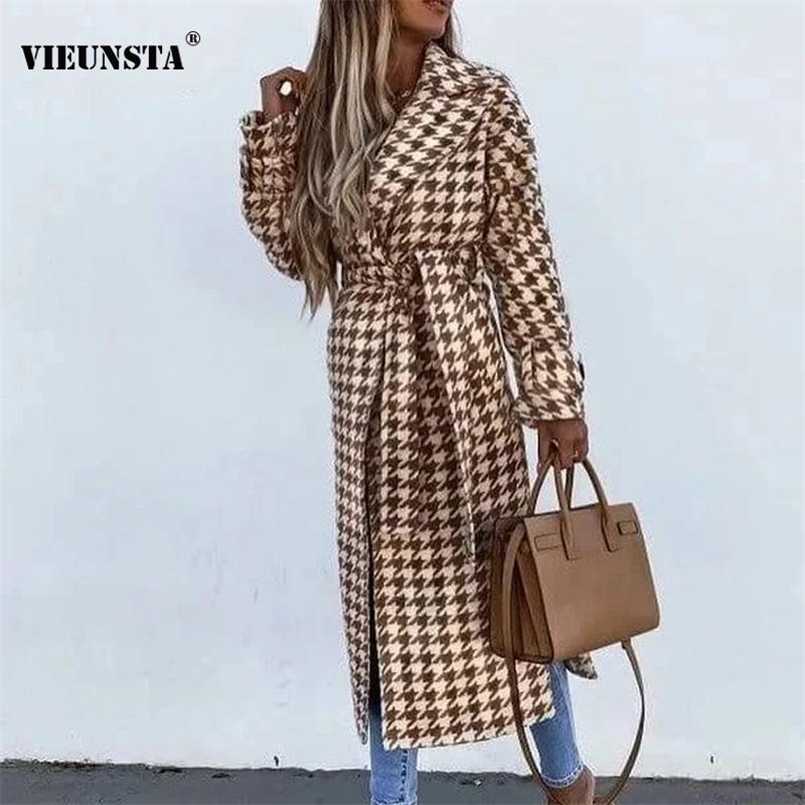 Women Autumn Winter Wool Blend Coat Cardigan Elegant Turn-down Collar Belted Jacket Fashion Long Sleeve Pocket Warm Long Outwear 211110, 01 khaki
Women Autumn Winter Wool Blend Coat Cardigan Elegant Turn-down Collar Belted Jacket Fashion Long Sleeve Pocket Warm Long Outwear 211110, 01 khaki