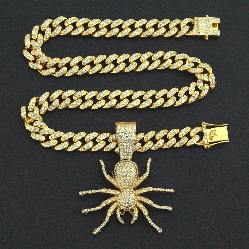 Pendant Necklaces Iced Out Cuban Link Chain Icey Big Spider Necklace For Men Women Jewelry Female Aesthetic Streetwear Hip Hop
Pendant Necklaces Iced Out Cuban Link Chain Icey Big Spider Necklace For Men Women Jewelry Female Aesthetic Streetwear Hip Hop
