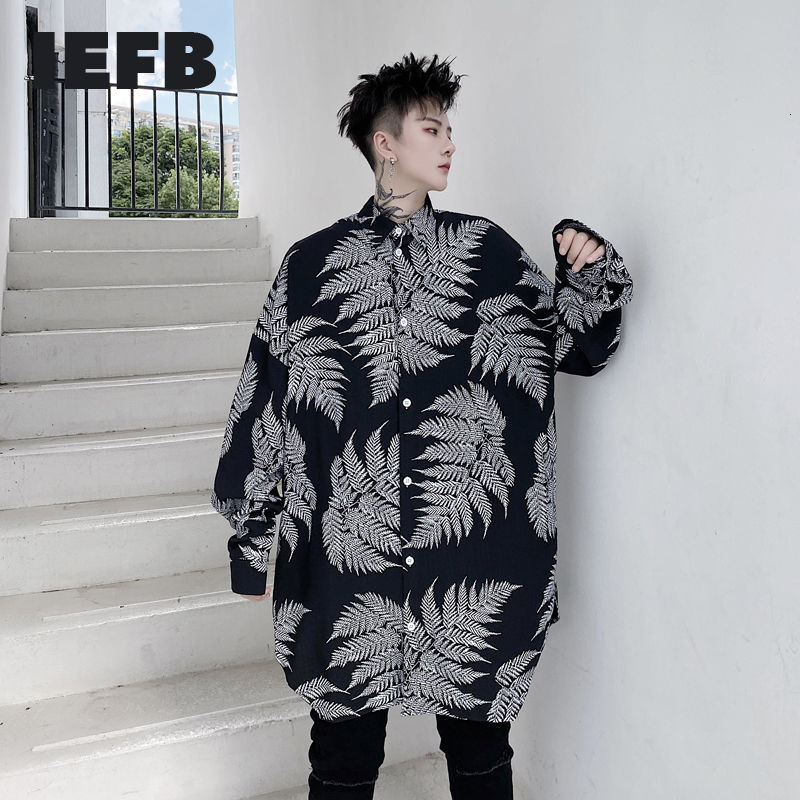 IEFB Men's Wear Spring Leaf Pattern Printed Men's Loose Long Sleeve Shirts Oversize mid Length Shirt 9Y3742 210524, As shown in figure
IEFB Men's Wear Spring Leaf Pattern Printed Men's Loose Long Sleeve Shirts Oversize mid Length Shirt 9Y3742 210524, As shown in figure