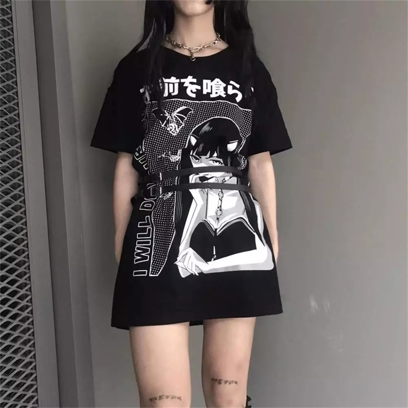 I Will Devour Githic Tees Women Young Girl Dark Style Tops Loose Cottn O-Neck Street Wear 210512, Black
I Will Devour Githic Tees Women Young Girl Dark Style Tops Loose Cottn O-Neck Street Wear 210512, Black