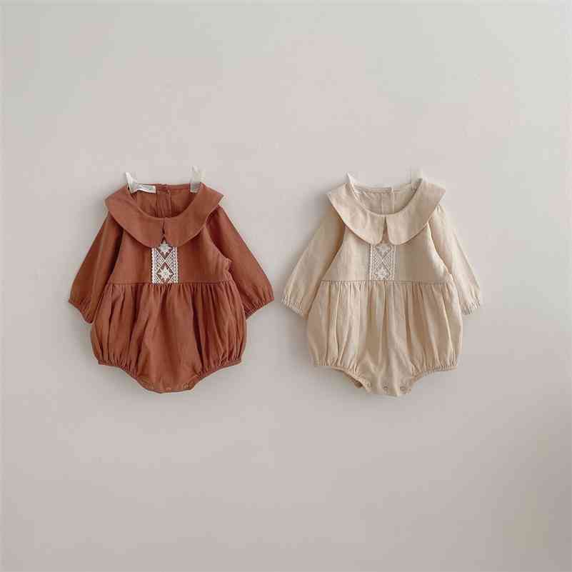 Spring Autumn Korean style lace patchwork long sleeve coveralls Baby girls cute solid color cotton bodysuits 210708, Apricot
Spring Autumn Korean style lace patchwork long sleeve coveralls Baby girls cute solid color cotton bodysuits 210708, Apricot