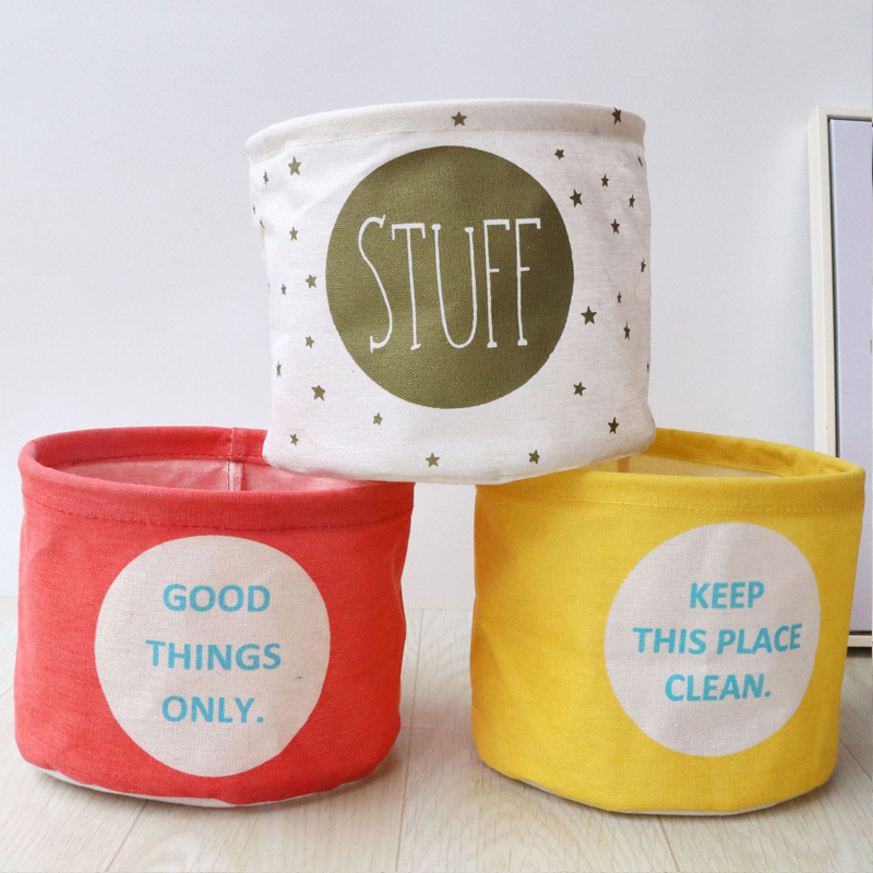 small Laundry Basket For Toy Cartoon Storage Barrel Dirty Clothes Sundries Household Organizers Storage Basket folding bag