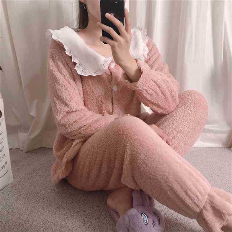 Elegance Thick Warm Cute Homewear Nightwear Gentle Chic Arrival Loose Casual All Match Sweet Pajamas Sets 210525, Photo color
Elegance Thick Warm Cute Homewear Nightwear Gentle Chic Arrival Loose Casual All Match Sweet Pajamas Sets 210525, Photo color