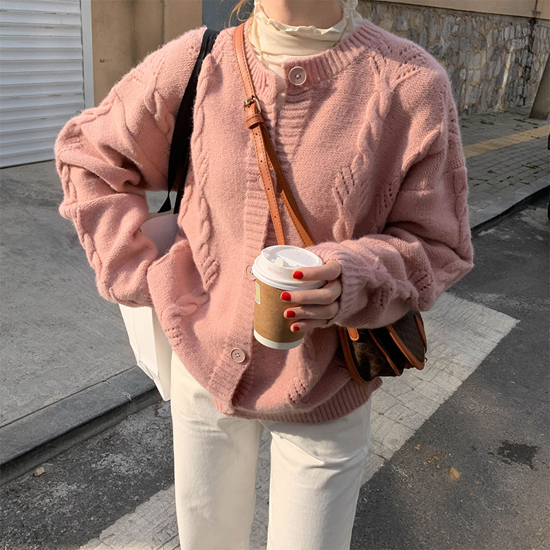 3 colors 2021 autumn korean style Soild color o neck twist knittd cardigans womens sweaters cardigans womens (X1645), White;black
3 colors 2021 autumn korean style Soild color o neck twist knittd cardigans womens sweaters cardigans womens (X1645), White;black