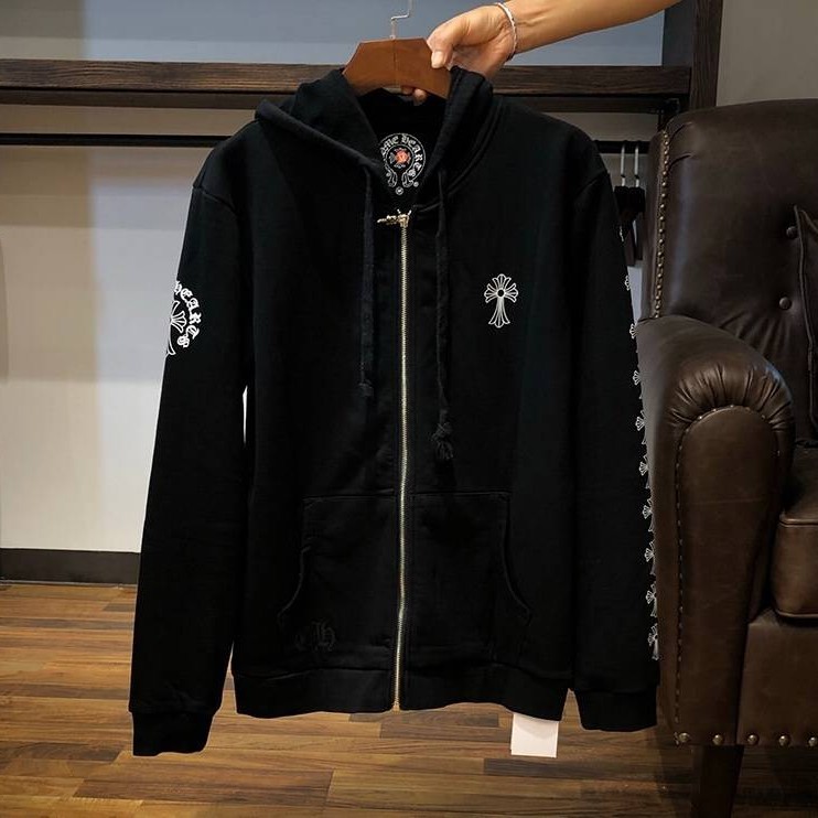 Ch fashion brand zipper hooded jacket men's and women's same print loose cotton sweater lovers' Top Black Hoodie
Ch fashion brand zipper hooded jacket men's and women's same print loose cotton sweater lovers' Top Black Hoodie