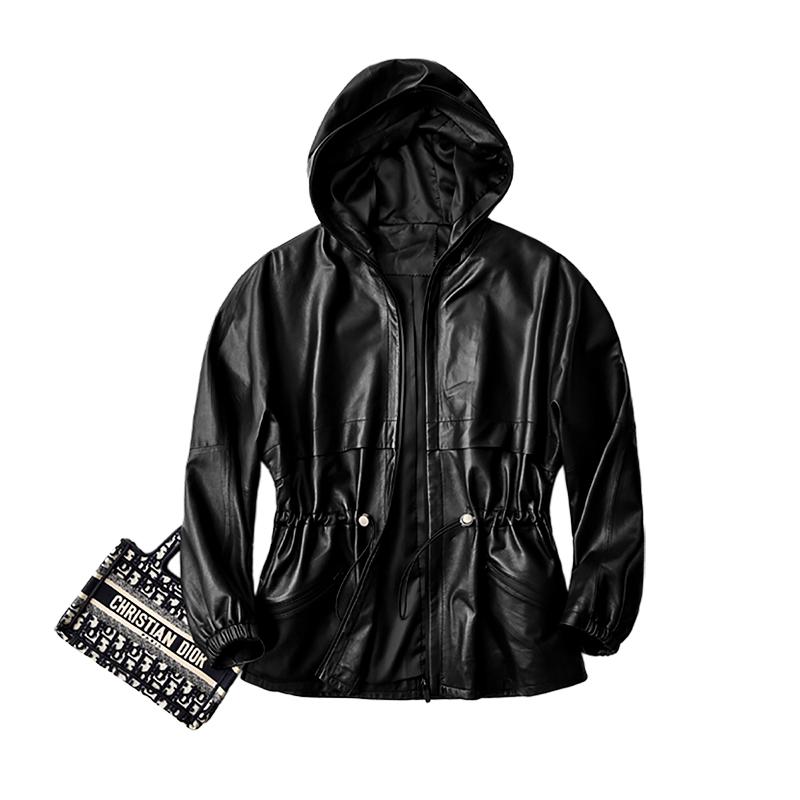 women's leather & faux shuchan hooded genuine jacket women korean autumn clothes sheepskin high street zipper pockets natural fur, Black
women's leather & faux shuchan hooded genuine jacket women korean autumn clothes sheepskin high street zipper pockets natural fur, Black