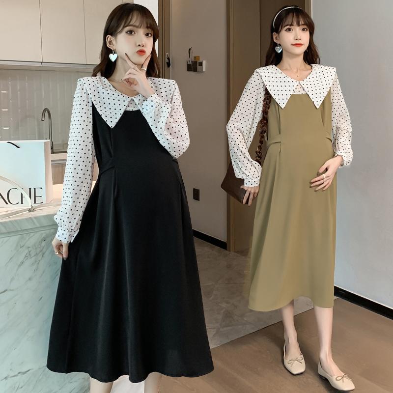 Maternity Dresses 8609# 2022 Spring Korean Fashion Patchwork Long Dress Dot Print A Line Slim Clothes For Pregnant Women Pregnancy Chic, White
Maternity Dresses 8609# 2022 Spring Korean Fashion Patchwork Long Dress Dot Print A Line Slim Clothes For Pregnant Women Pregnancy Chic, White