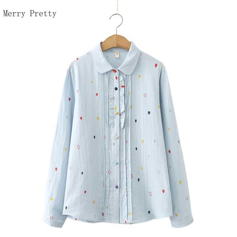 Polka Dot Print Color Buttons Cotton Shirts Women Summer Long Sleeve Turndown Collar Blouse Female Ruffles Patchwork Tops 210526, Blue
Polka Dot Print Color Buttons Cotton Shirts Women Summer Long Sleeve Turndown Collar Blouse Female Ruffles Patchwork Tops 210526, Blue