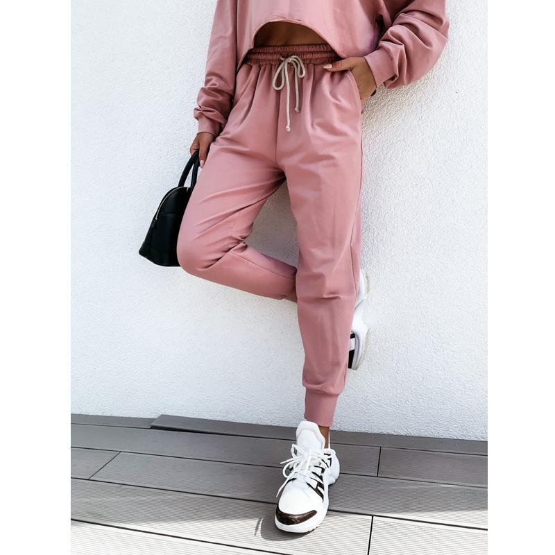Hirigin Autumn 2pcs Women Outfits Set Ladies Long Sleeve Solid Top Pants Casual Tracksuit Exercise Fitness Clothes 2XL Women's Tracksuits