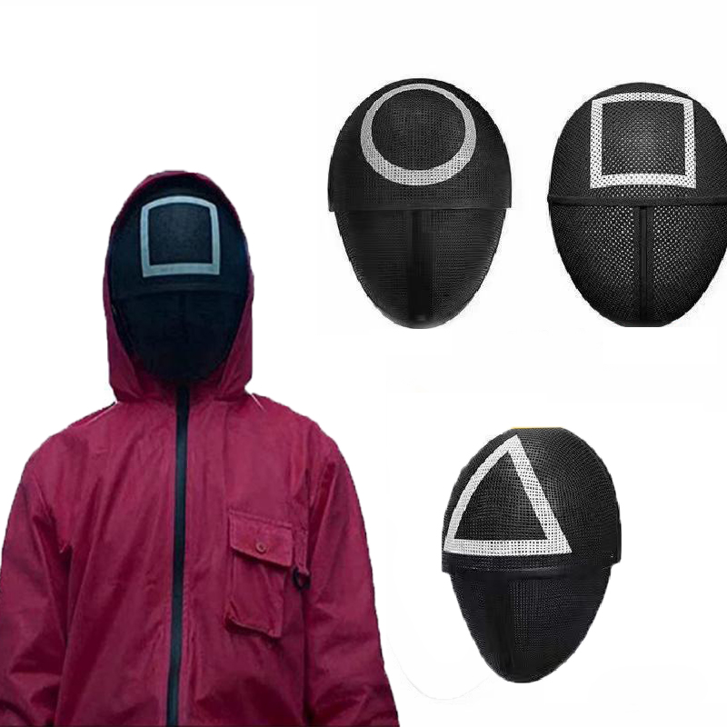Squid Game Masked Man Masks Cosplay TV Peripheral 26*21cm Horror Red Administrator Round Square Triangle Mask Halloween Masquerade Costume Party Props DHL Free
Squid Game Masked Man Masks Cosplay TV Peripheral 26*21cm Horror Red Administrator Round Square Triangle Mask Halloween Masquerade Costume Party Props DHL Free
