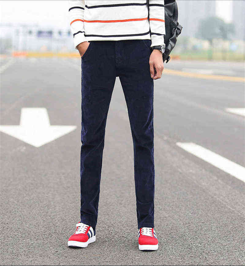 High Quality Autumn and Winter Male Business Men's Trousers Straight Corduroy Pants Breathable Casual Pants 211112