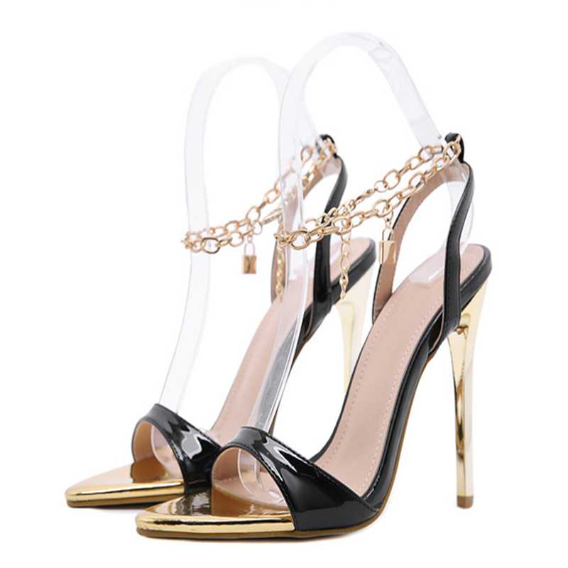 Summer Chain Ankle Strap Sandals Women Sexy Open Toe Thin High Heels Female Buckle Wedding Shoes, Black
Summer Chain Ankle Strap Sandals Women Sexy Open Toe Thin High Heels Female Buckle Wedding Shoes, Black