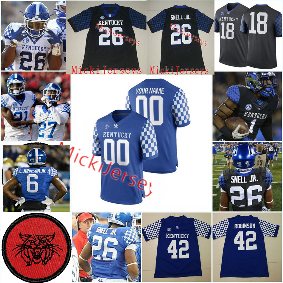 NCAA Custom Kentucky Wildcats Football Jersey M.J. Devonshire Christopher Rodriguez Josh Ali Wan'Dale Robinson Justin Rogers Jager Burton, Royal blue
NCAA Custom Kentucky Wildcats Football Jersey M.J. Devonshire Christopher Rodriguez Josh Ali Wan'Dale Robinson Justin Rogers Jager Burton, Royal blue
