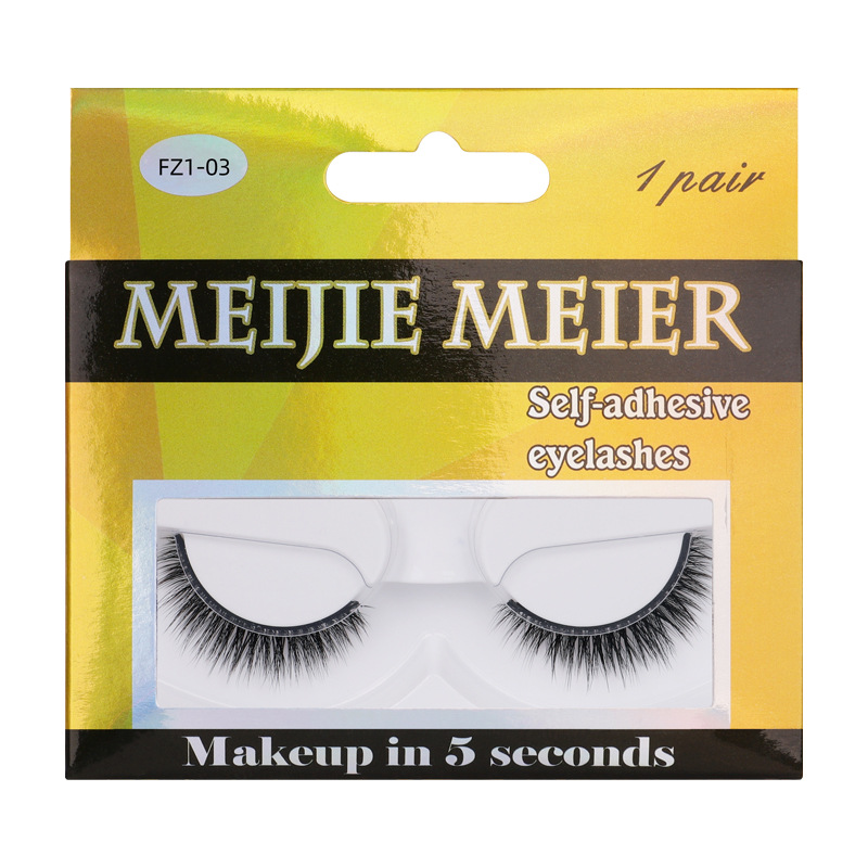 False Lashes Self-Adhesive 3D Faux Mink Instant Application - Lightweight Natural Looking Fake Eyelashes for Effortless Beauty X2509