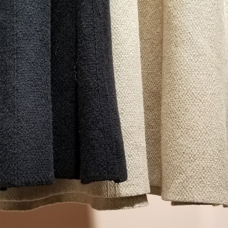 Winter Ladies Pure Color Elegant High Waist Warm Stretch Chic Bust A-Line Knitted Skirt Temperament 210521