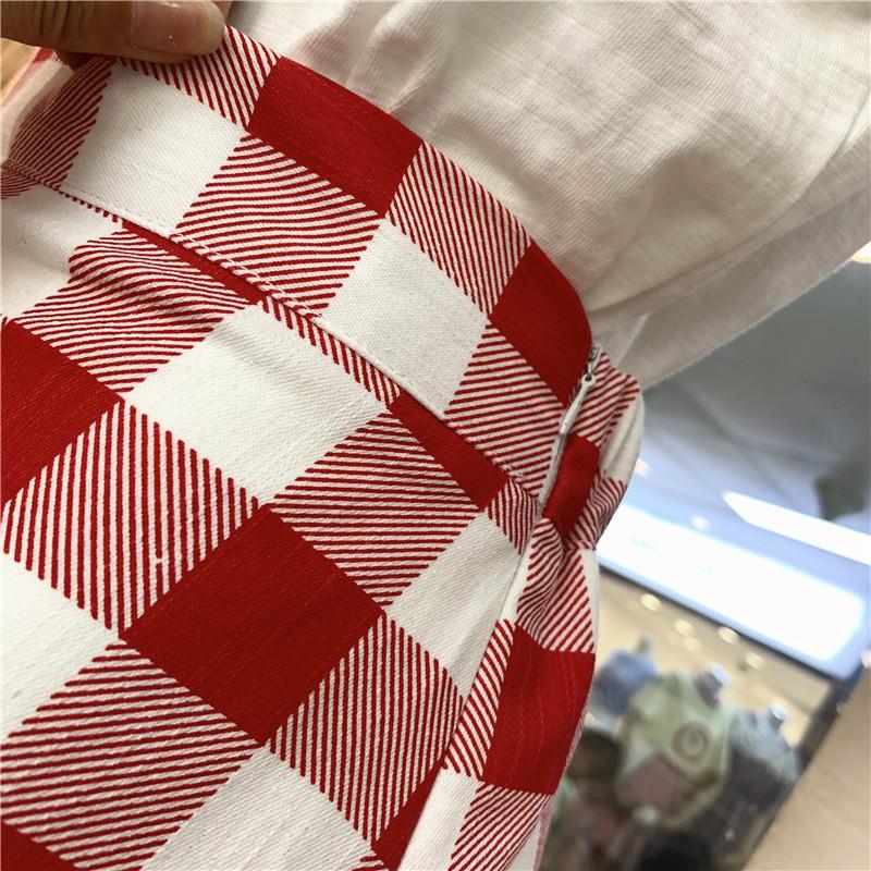 Skirts KYMAKUTU 2021 Vintage Plaid Womens Clothing Casual High Waist Skirt Fashion Wild Summer Mini Short Ladies