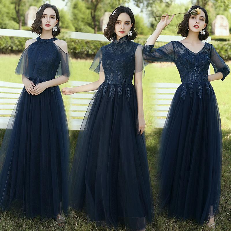 Bridesmaid Dress Navy Blue Ankle Length V-neck Crepe Lace Up 4 Styles Maid Of Honor Dresses For Weddings Plus Size R519
Bridesmaid Dress Navy Blue Ankle Length V-neck Crepe Lace Up 4 Styles Maid Of Honor Dresses For Weddings Plus Size R519